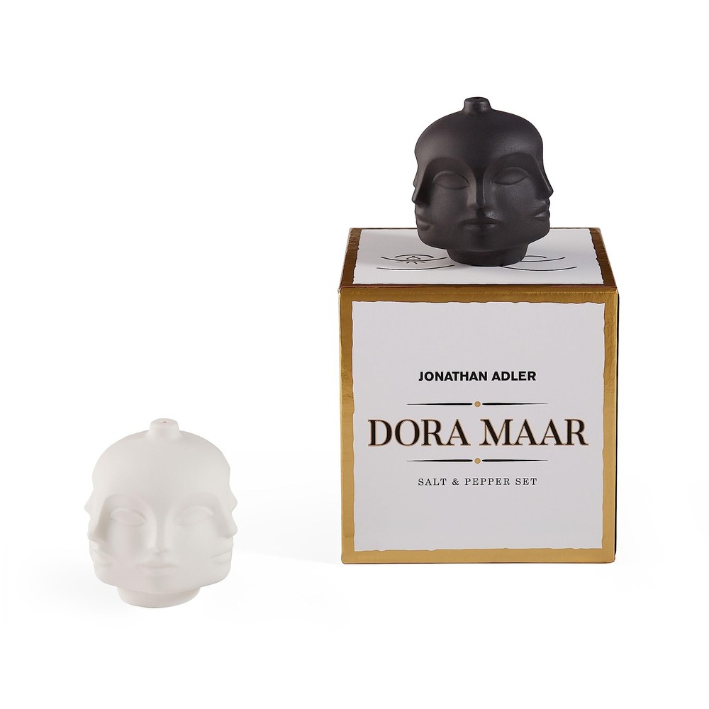 Jonathan Adler Dora Maar Salt & Pepper Set, White/Black, Small