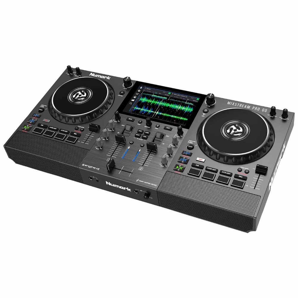 Numark MIXSTREAM PRO GO Battery Powered Streaming DJ Controller w Studio Moni...