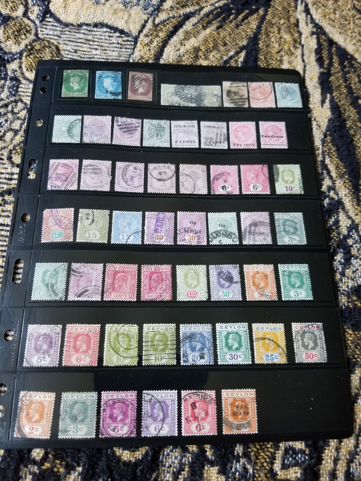 British Colonies Stamp Collection - Ceylon - Used - 2 Scans - P212 Tariff Incl