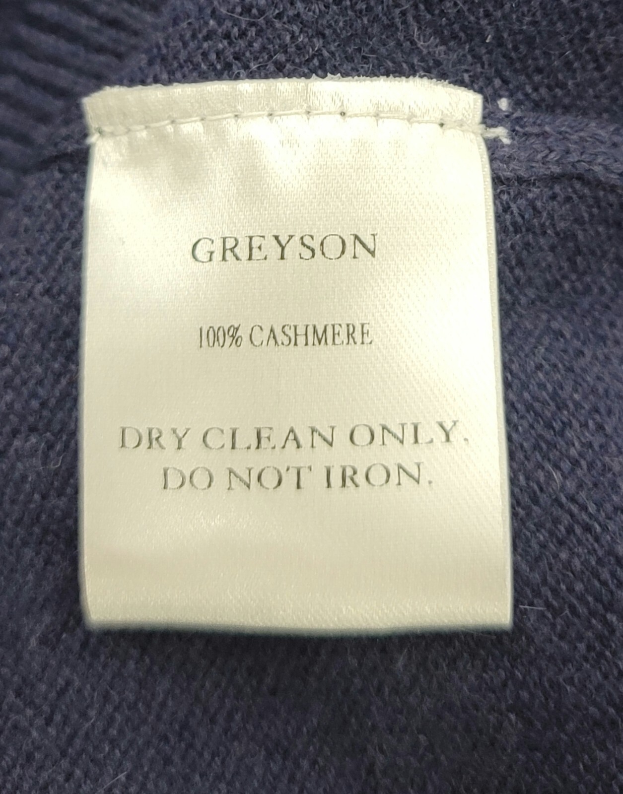 Greyson 100% Cashmere Tomahawk Sweater Raven BLUE GOLF ACTIVE CASUAL TRAVEL