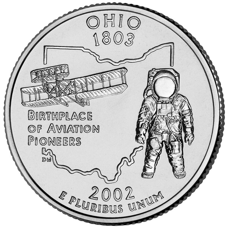 2002 D Ohio State Quarter.  Uncirculated From US Mint roll.