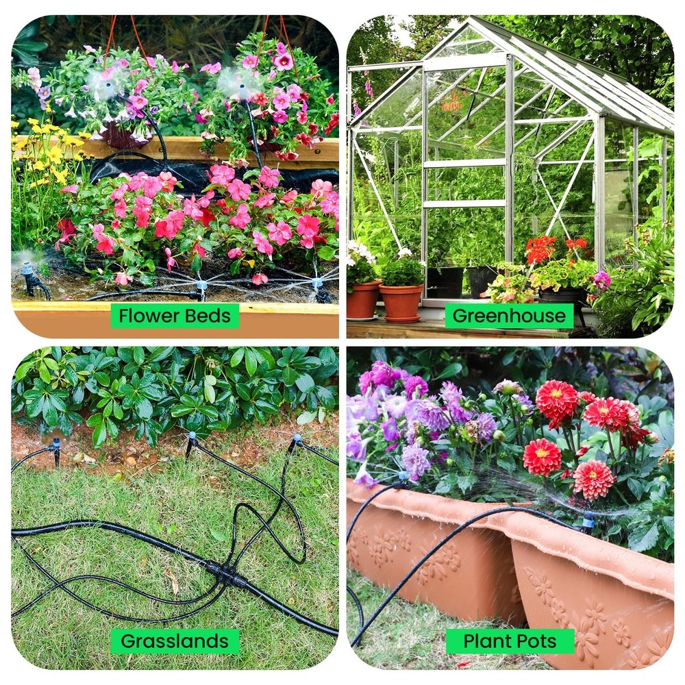 MIXC 230FT Quick-Connect Drip Irrigation System Kit, Automatic Garden Waterin...