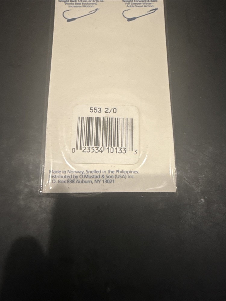 Mustad Ref 553 Beak 2/0 10lb Test 5 Per Pack