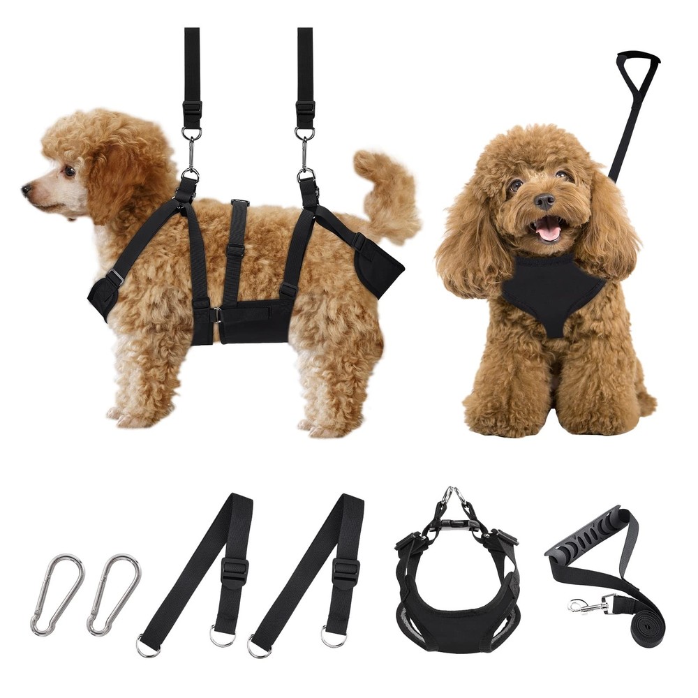 2 in 1 Pet Grooming Hammock with No-Pull Harness Disassembles into Leash Adju...