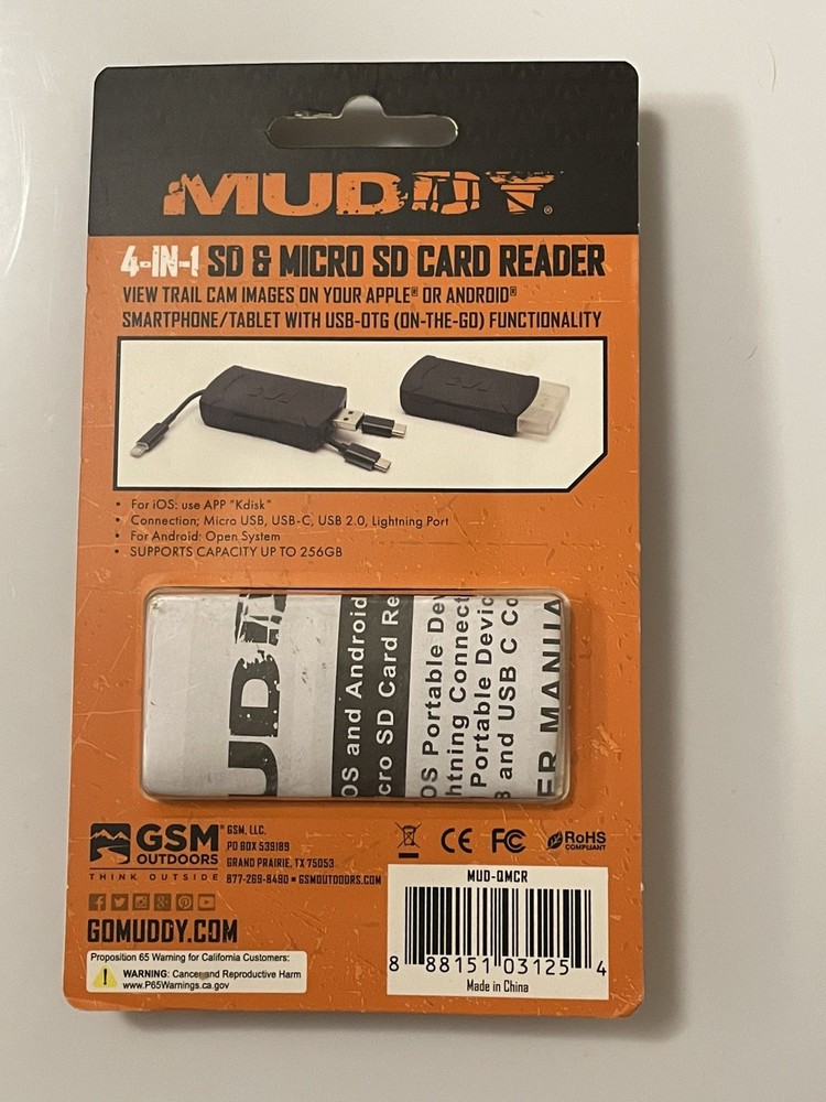 MUDDY 4-IN-1 SD CARD READER factory sealed