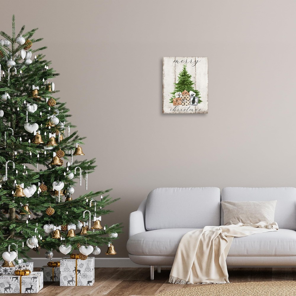 Stupell Industries Rustic Distressed Christmas Tree, Designed By Deborah Brow...
