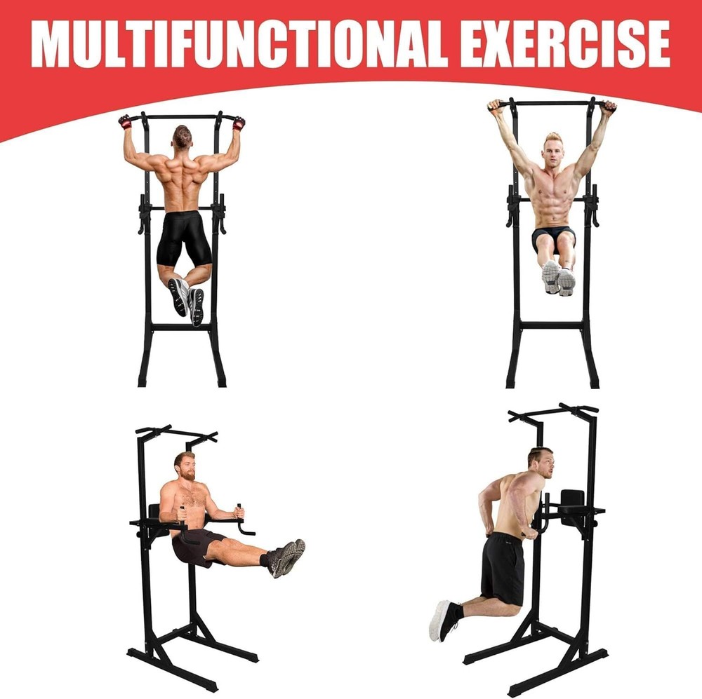 Power Tower Multi-Function Strength Training Dip Station Pull Up Bar Adjustable