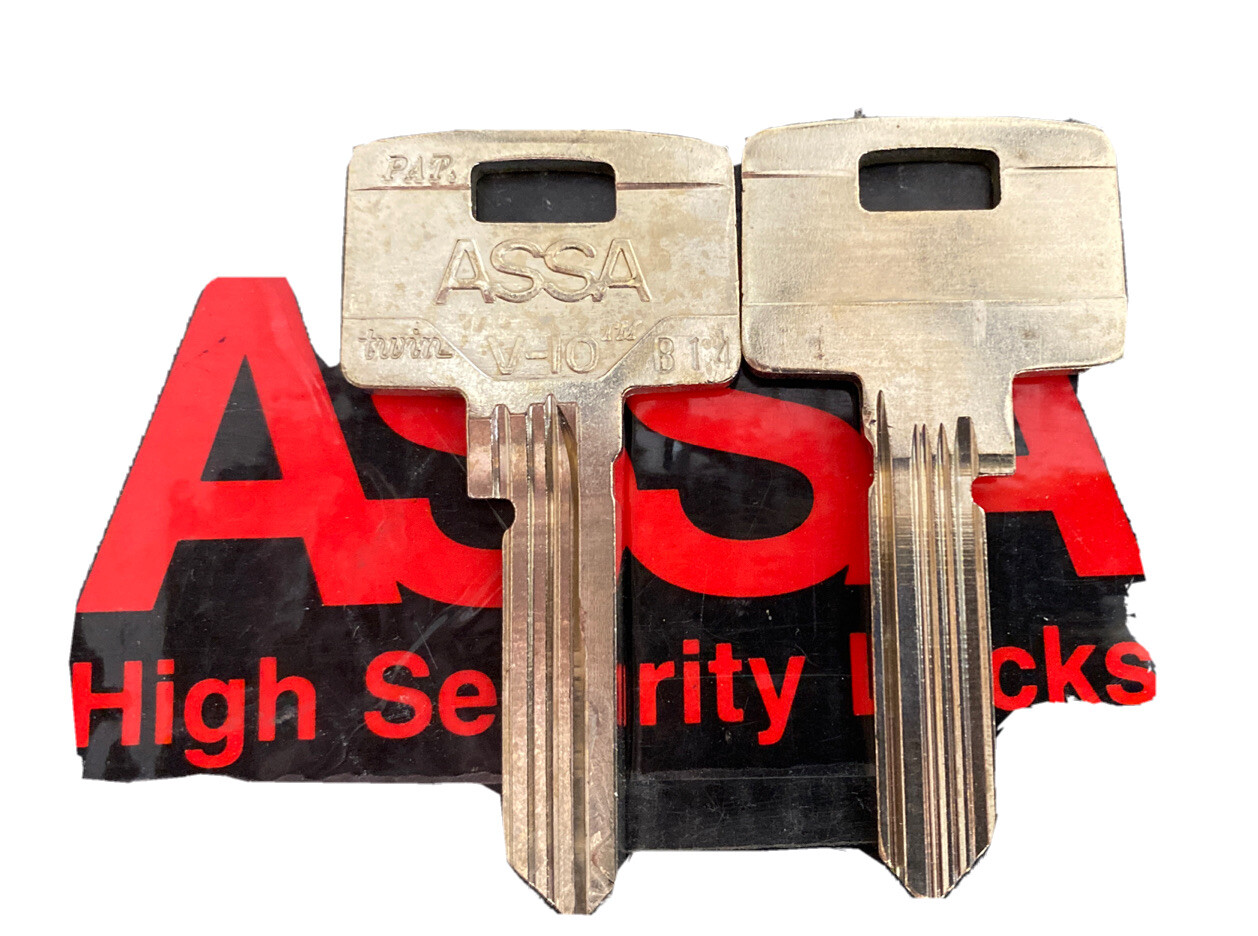 Assa Twin V10 Key Blank B14 Original Nickel Silver 1 Qty.