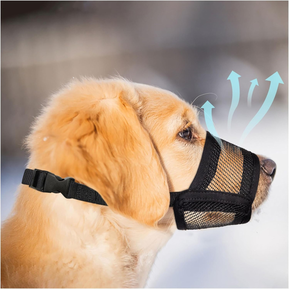 Dog Muzzle for Large Dogs - Air Mesh Muzzle for Large Sized Dog | Adjustable ...
