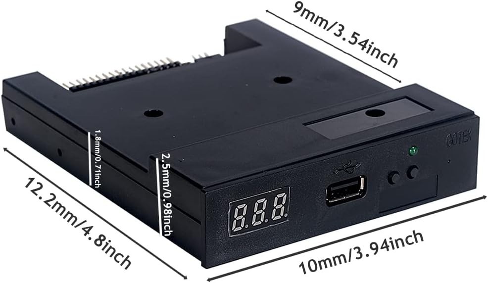 Effortless Data Transfer with 3.5-Inch USB Floppy Drive Simulator - Black