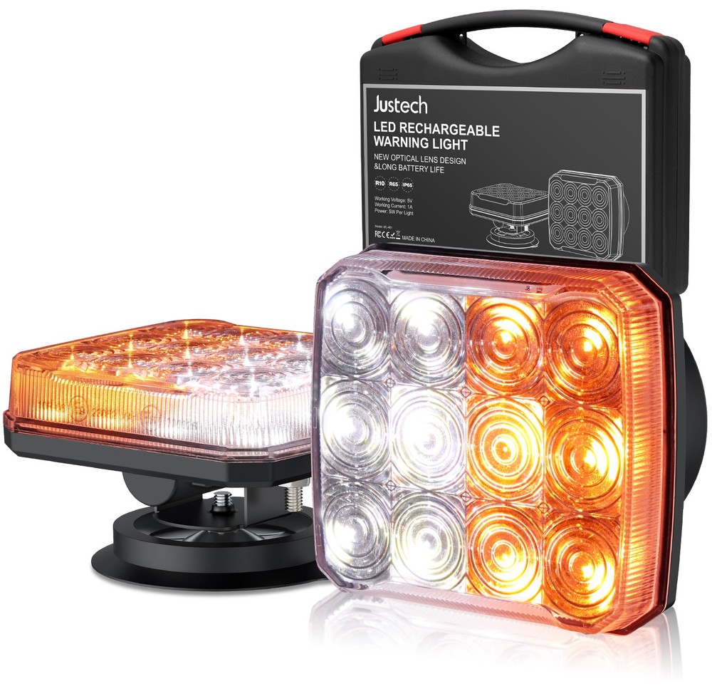 2X Wireless Warning Strobe Beacon Light Rechargeable Emergency Flashing Hazard
