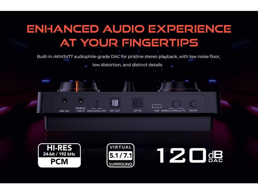 Creative Sound Blaster GC7 Game Streaming DAC Amp ft Programmable Buttons, Super
