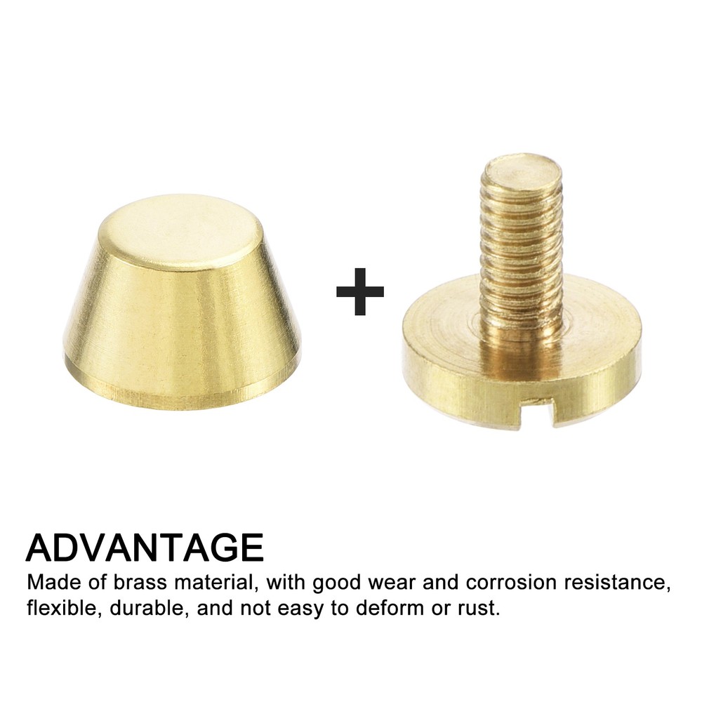 Screw Back Stud Spike (12x8mm) 4pcs, Flat Head Stud Rivets