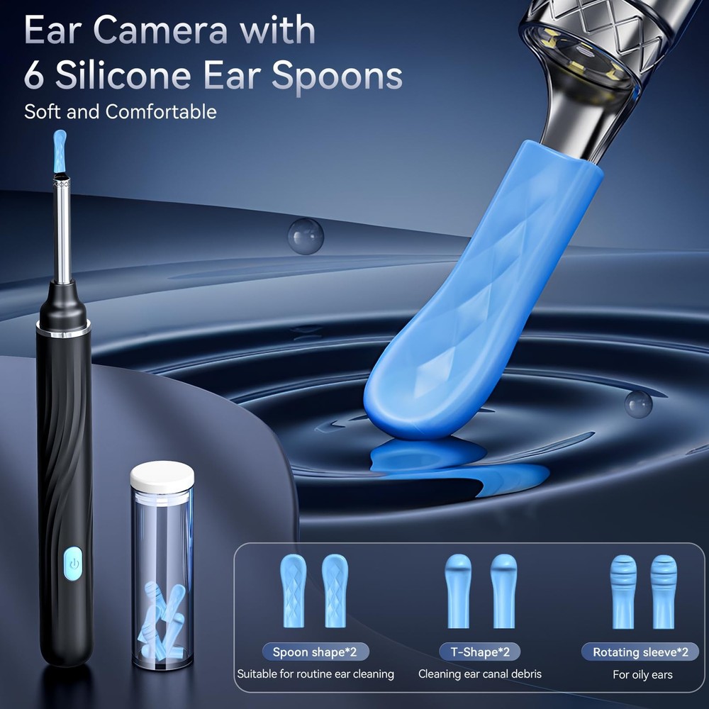 Tomaje Ear Wax Removal Tool Camera, Earwax Tools, Black