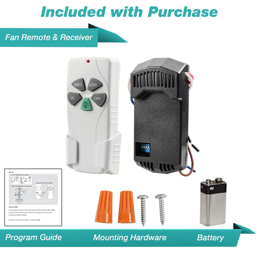 FAN-53T Ceiling Fan Remote Control Replacement for Harbor Breeze Hampton Bay