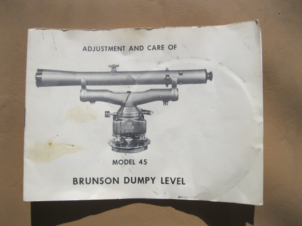 Vintage Brunson Dumpy Level Model 45 with Wood Case