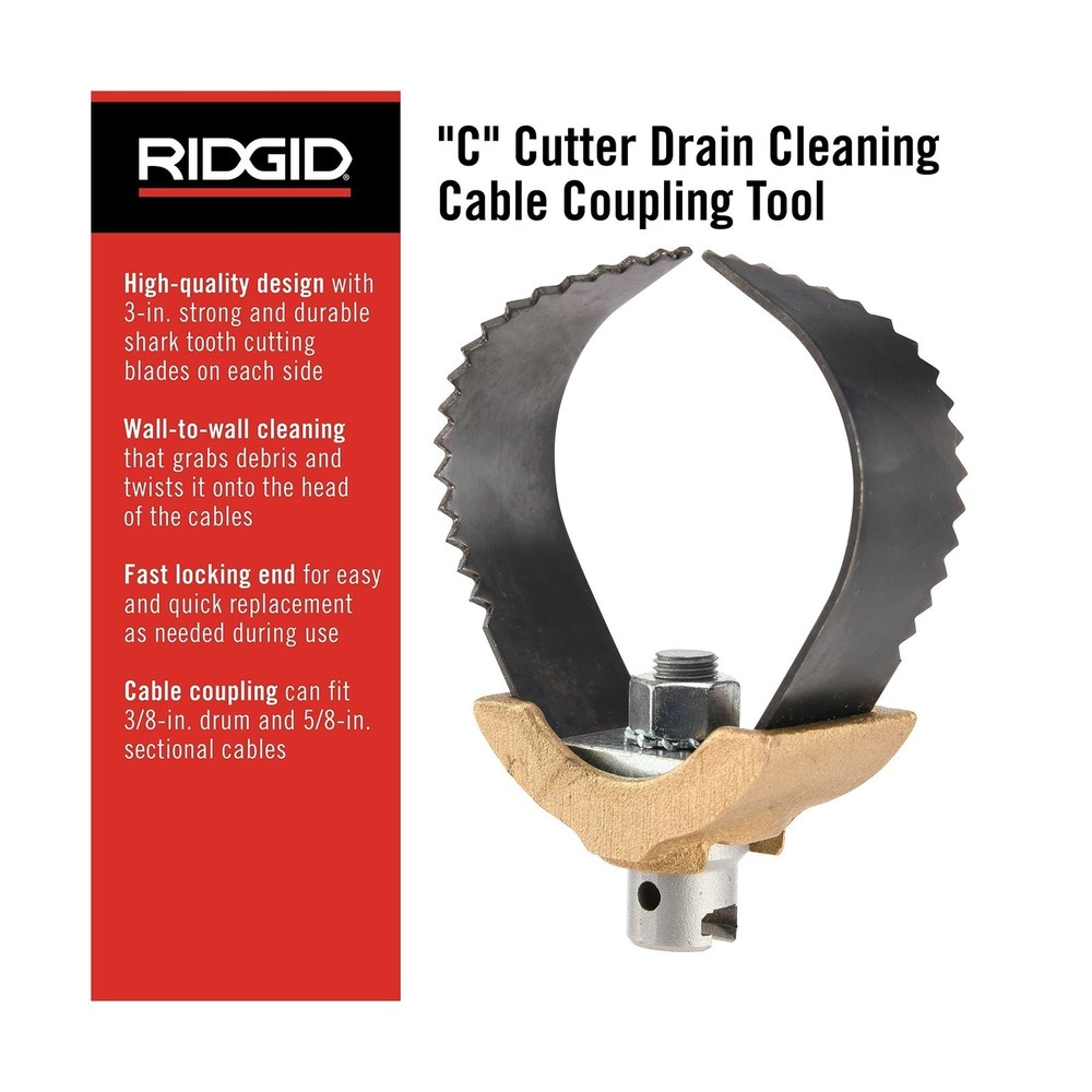 3 Inch Cable Coupling Drain Cleaning Tool for Plumbing and Pipe Maintenance