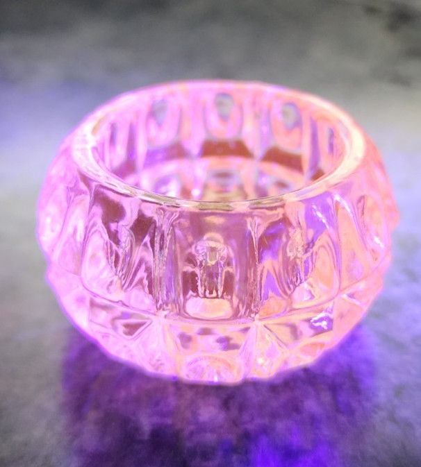 Key Lime Salt Dip 1 1/2" UV Shine Piink Westmoreland Mould Wilkerson Glass