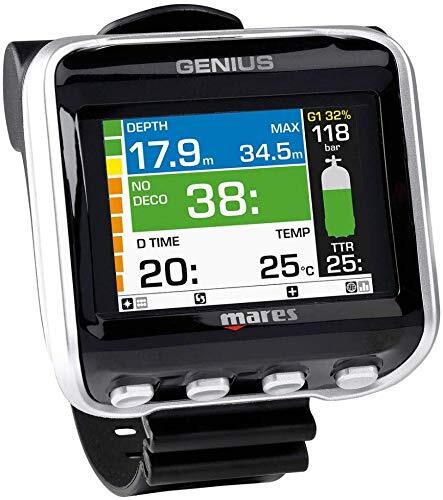 Mares Genius Dive Computer - Wrist, Air Integration & LED Tank Module, Black