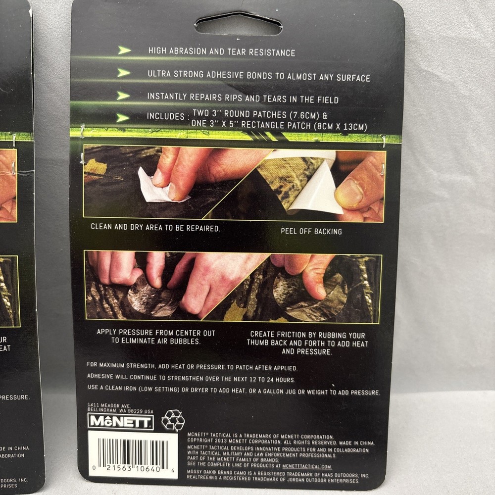 Mcnett Tactical Gear Patch - Repair Patch- Mossy Oak Break-up Infinity -2 Pack