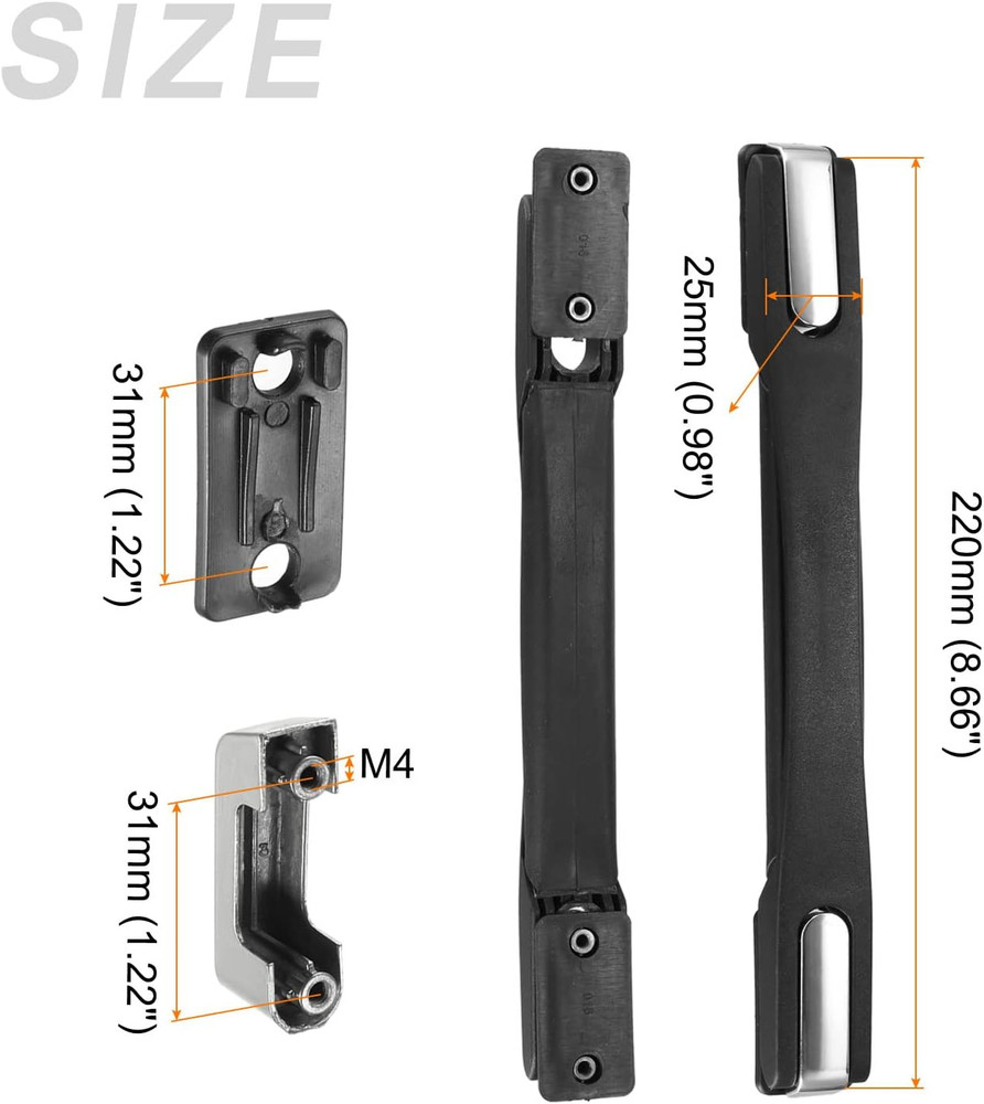 Luggage Handle Replacement (220Mm/8.66") 1Pcs, Plastic Spare Strap Handle Grip -