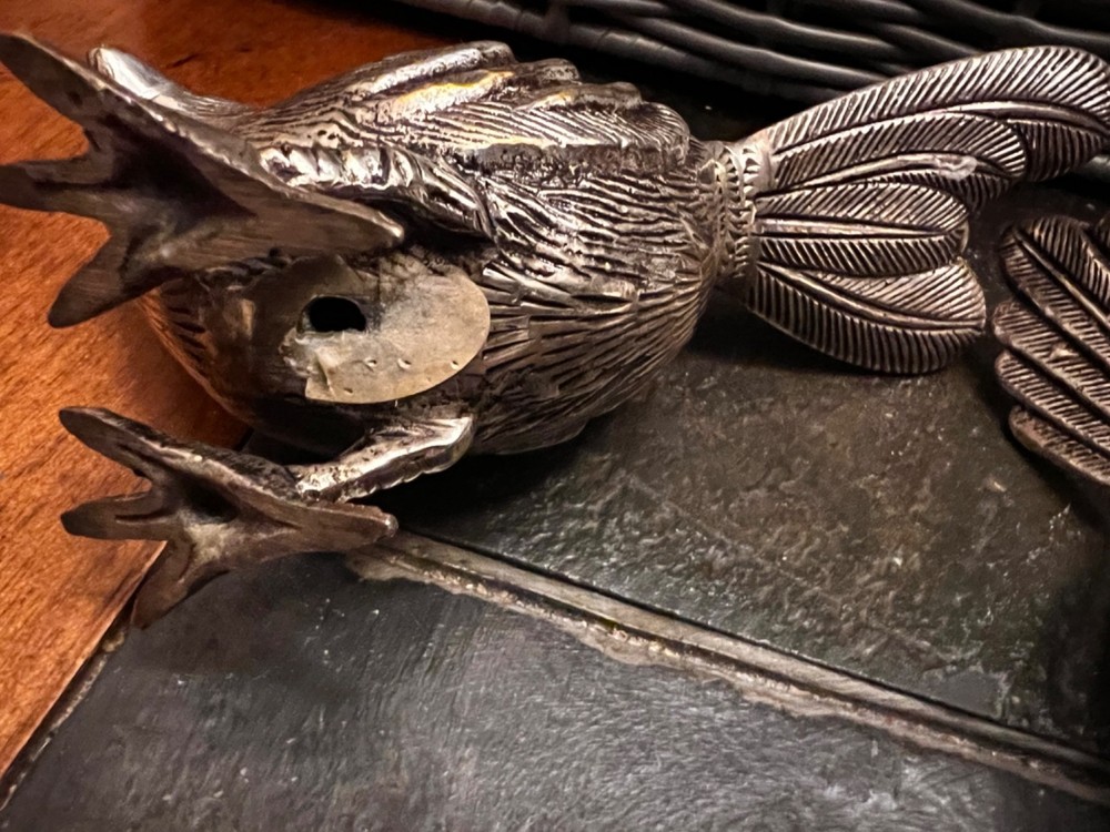 VTG E.P.N.S. Lacquered Silver-Plated Songbirds Set of 2 Figurines Collectibles