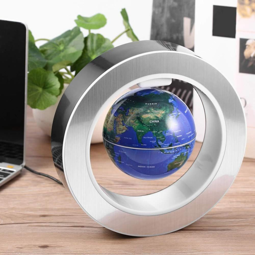 Magnetic Levitation Floating World Map with Constellations LED Light Globe 2 in