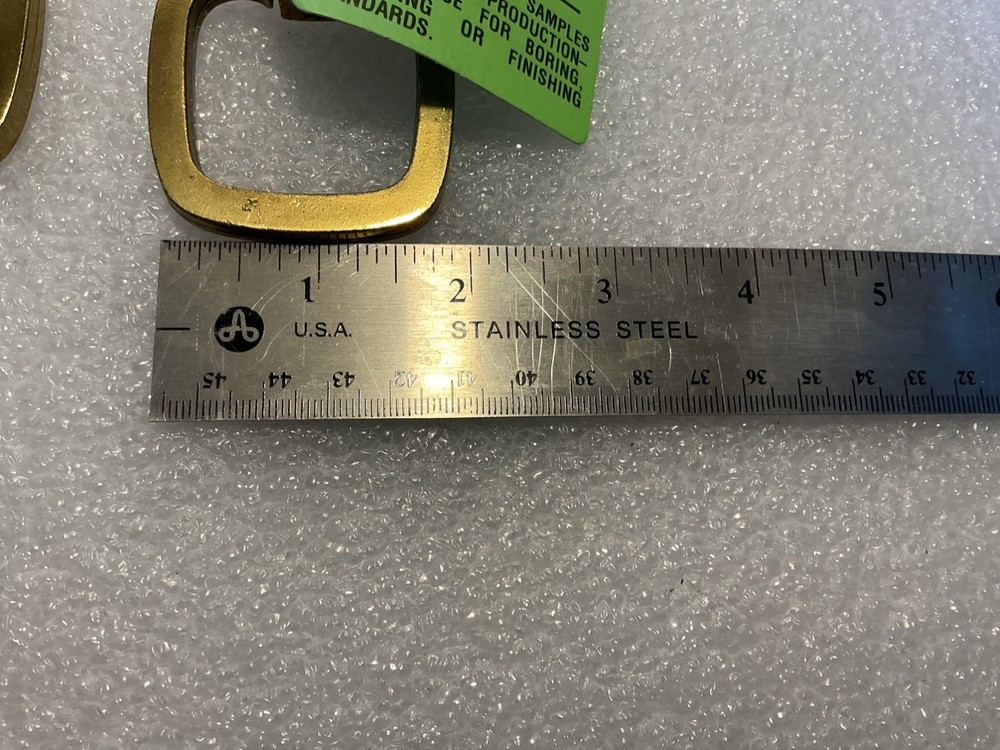 9 KBC N5175 Brass Drawer Pulls Square Shaped 2" Square NOS
