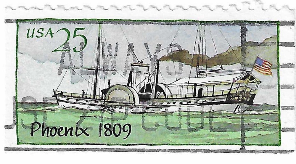 STAMP US SCOTT 2406 "Steamboat-Phoenix" 25 CENT 1989 USED