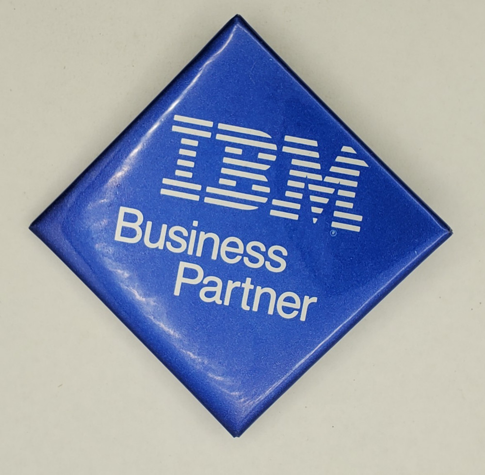 Pre 2004 IBM Business Partner Program Square Employees Pinback Button