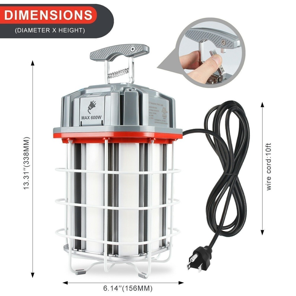 80Watt LED Temporary Work Light Linkable Construction Portable Hanging Light ETL