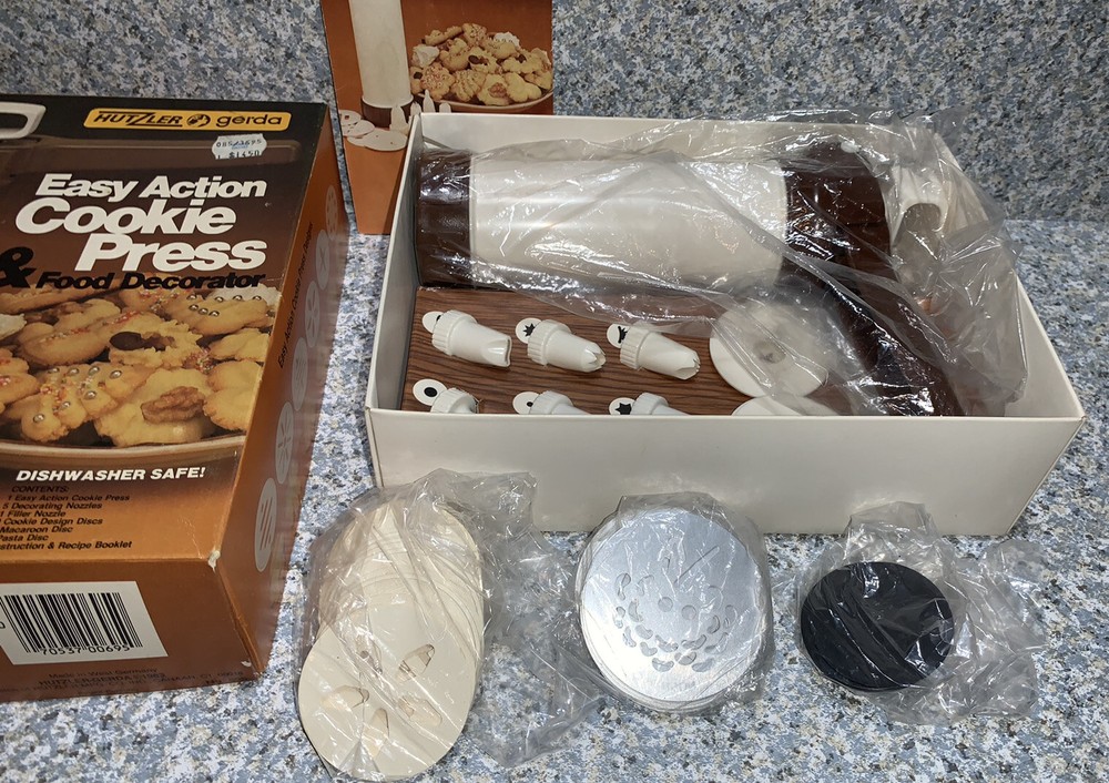 Hutzler Gerda Easy Action Cookie Press Discs Nozzle Tips + Extras W. Germany 🍪