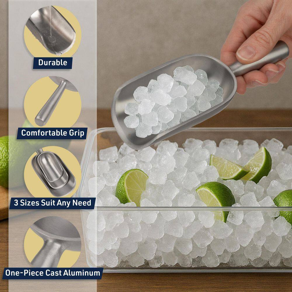3-Piece Metal Ice Scoop Set