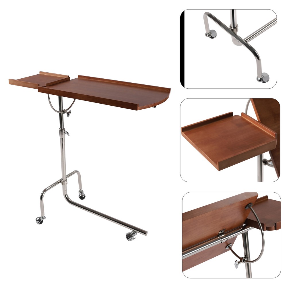 Angle Height Adjustable Rolling Laptop Desk Sofa Bed Tray Notebook Table Stand