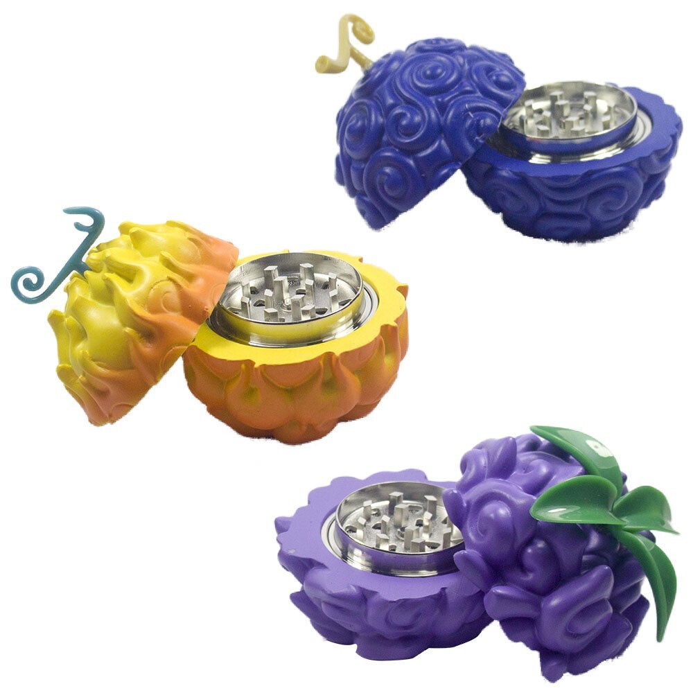 1.5" 3 PC 3D Devil Fruit Design Tobacco Herb Spice Grinder Smoke Crusher
