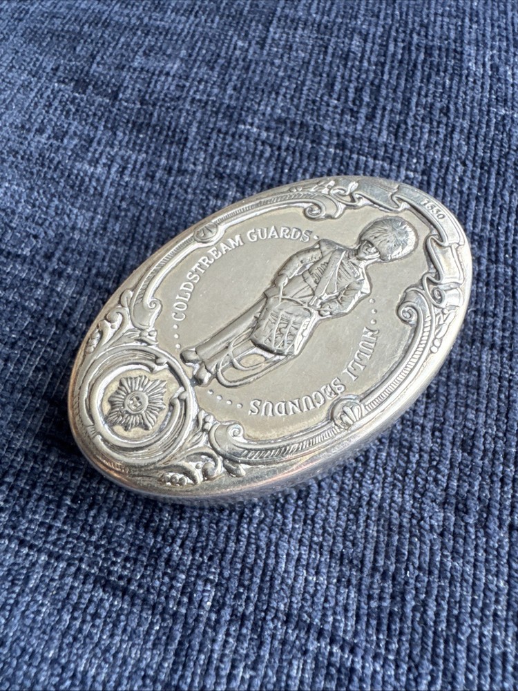 sterling silver guards regiments coldstream guards pill box