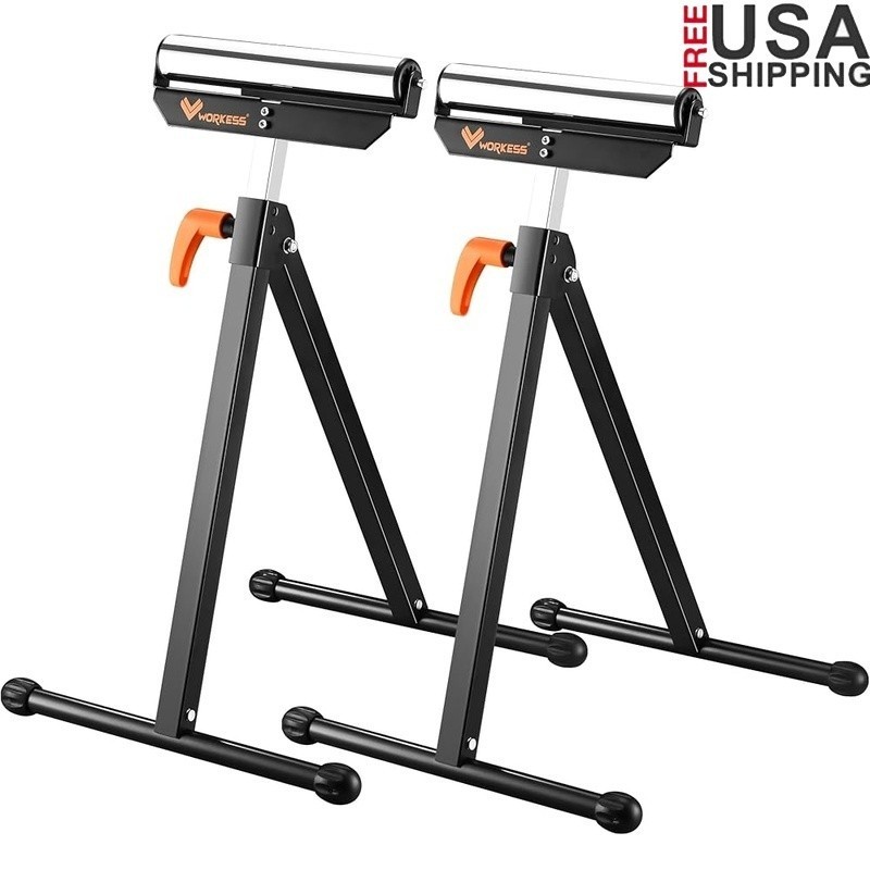 Durable Adjustable Roller Stand W/ Smooth Rollers Portable Folding Design New