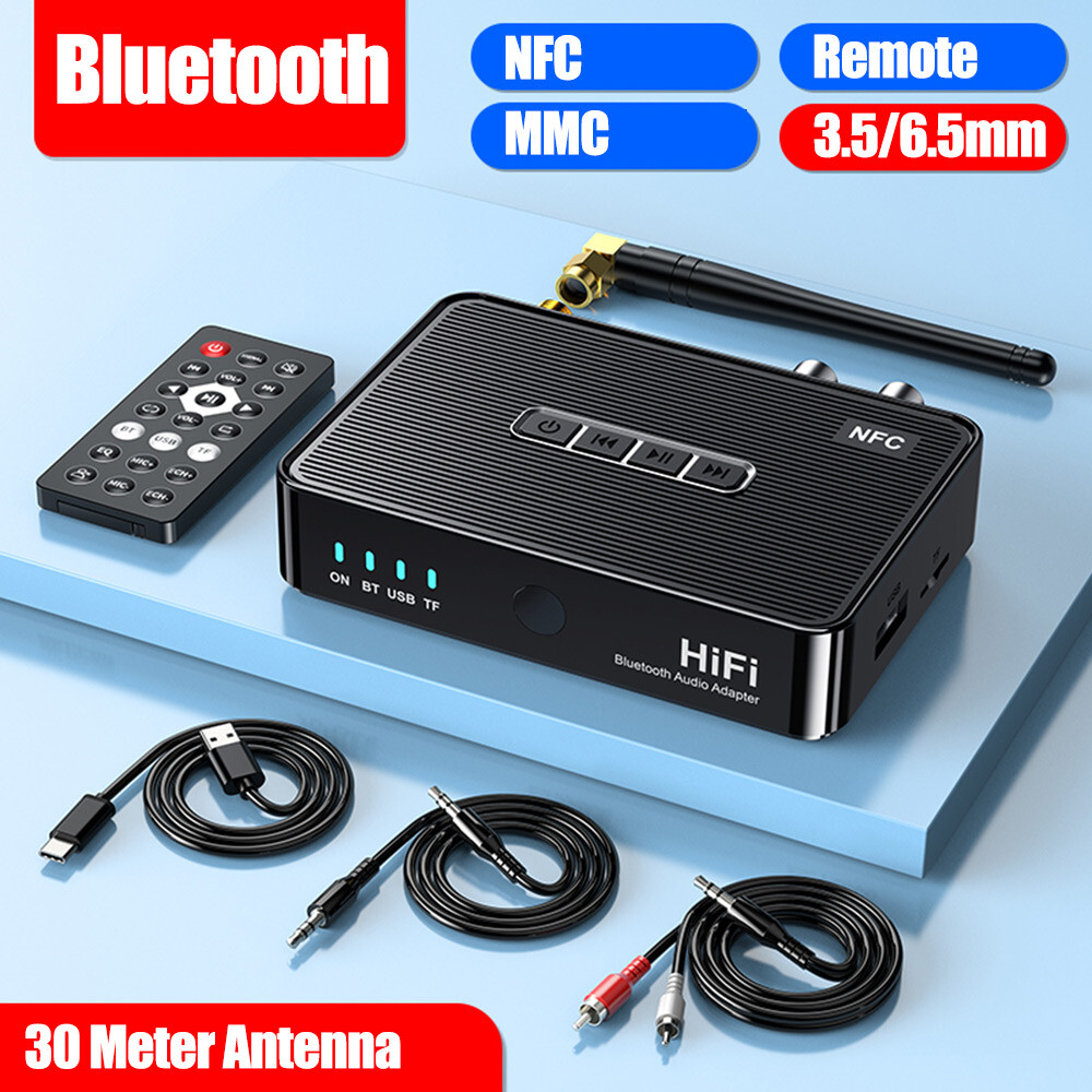 Bluetooth 5.1 Receiver Wireless Audio Adapter Support 6.5MM Home Stereo