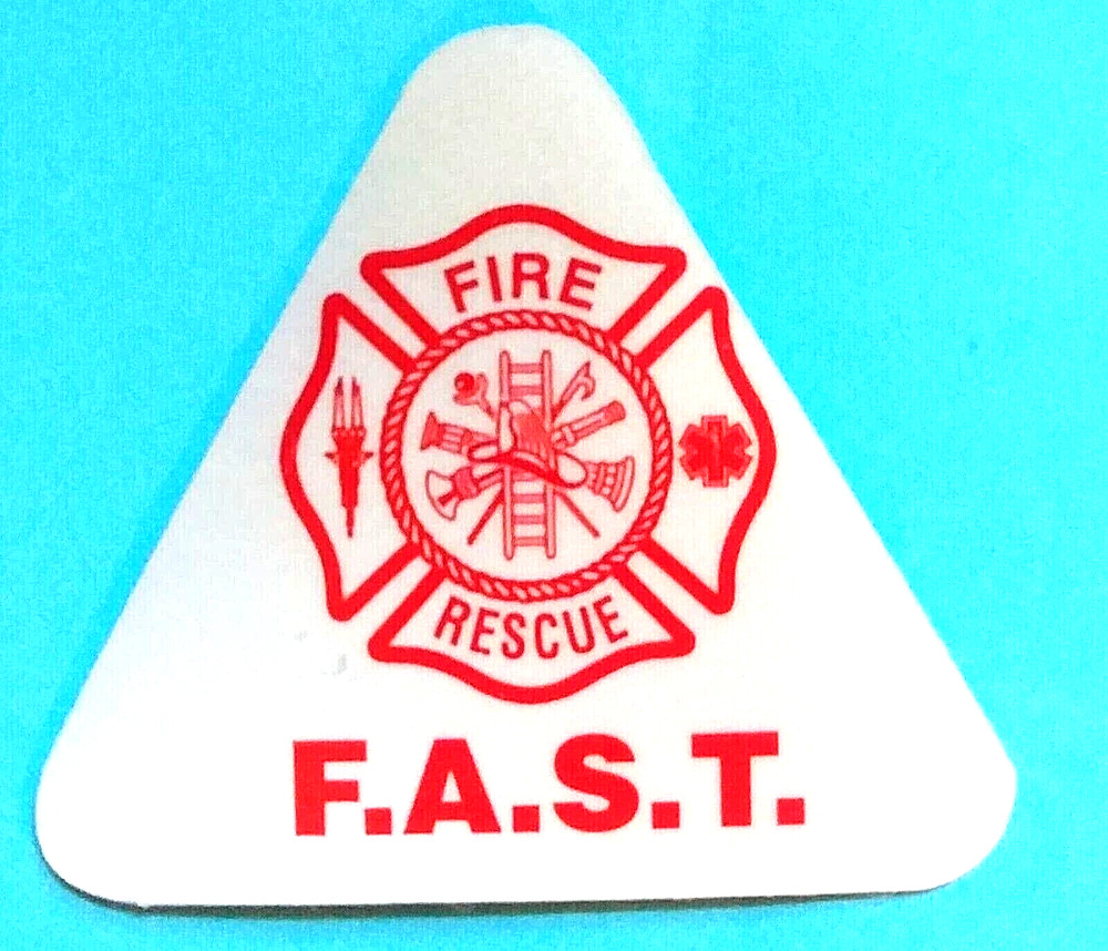 F.A.S.T. Firefighter Assisted Search Team REFLECTIVE Triangle DECAL - RED
