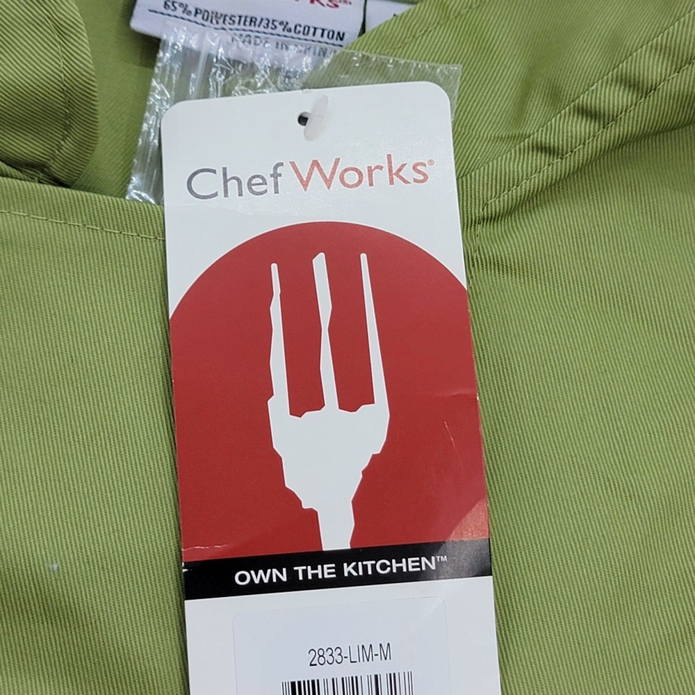 NWT Chef Works coat Medium avocado green Kitchen jacket