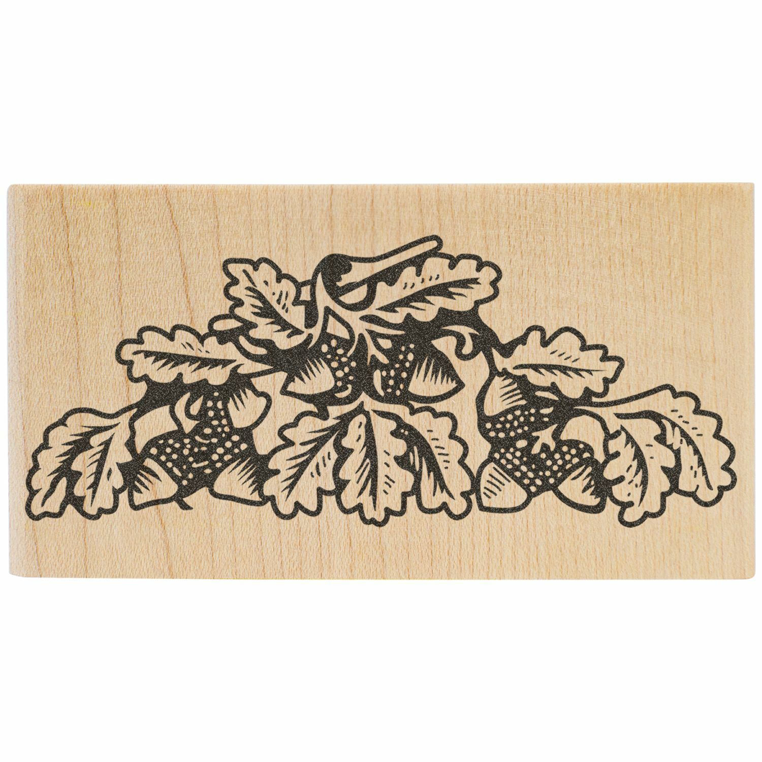 Acorns with Leaves Art Rubber Stamp