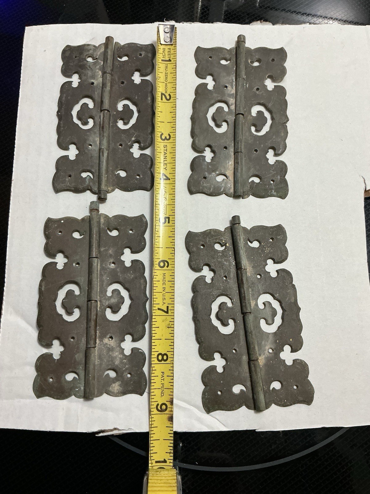 Original Antique 19th/20th Century Brass Period  Hinges Spectacular! Priced pair