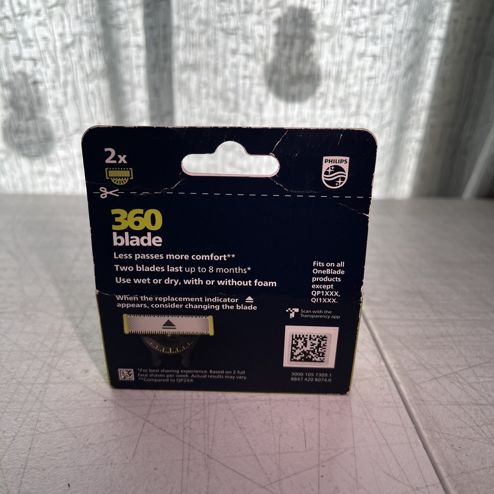Philips Norelco Oneblade 360 Blade Replacement Blade 2 Pack Genuine Replacement
