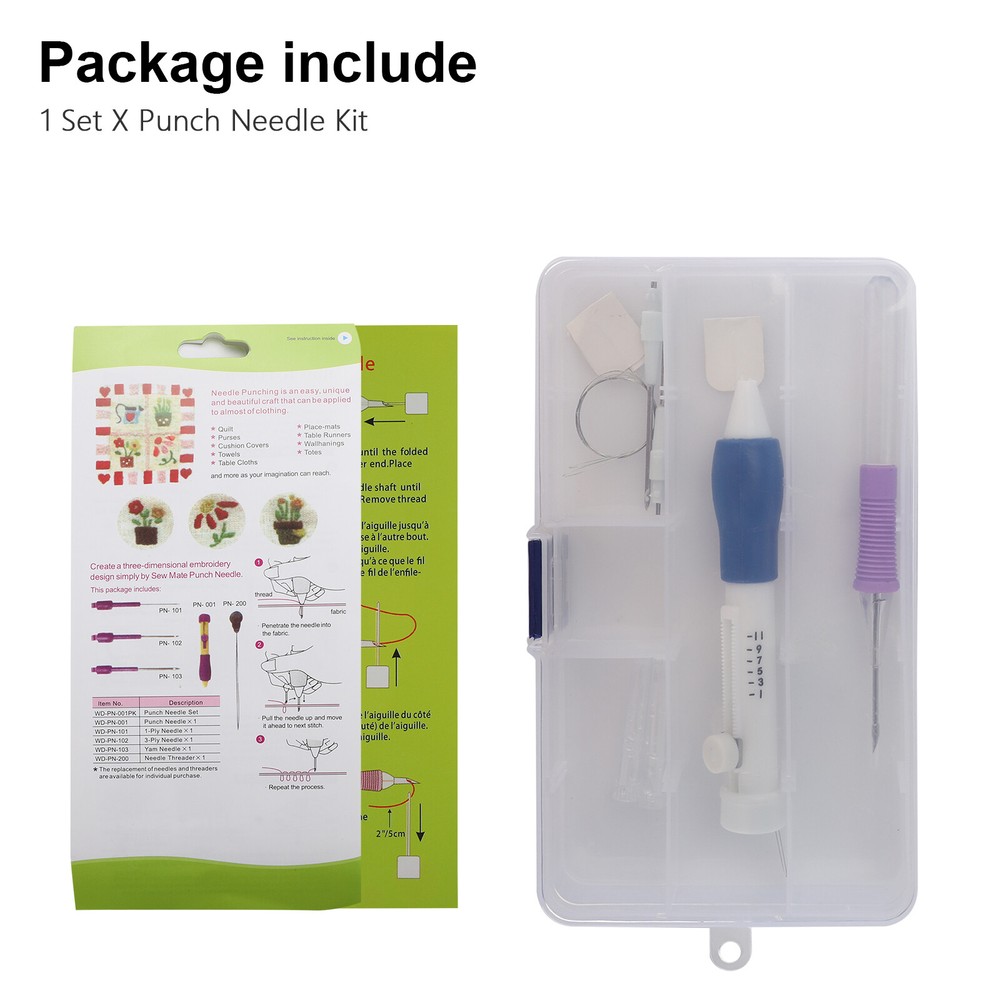 DIY Punch Needle Magic Embroidery Pen Set Stitching Thread Tool Sewing Craft Kit