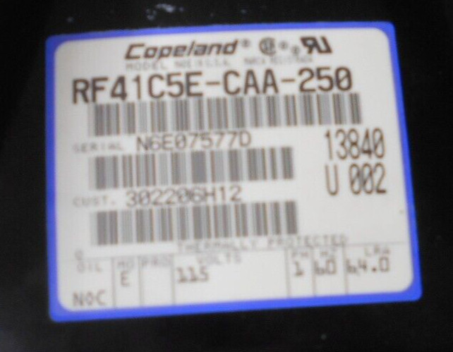Copeland RF41C5E-CAA-250 Hermetic Compressor