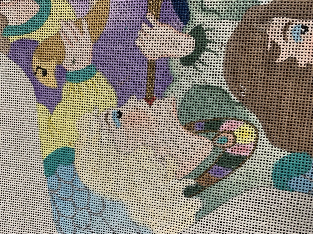 18 Count Hand Painted Needlepoint Angel Chorus Canvas By Dede
