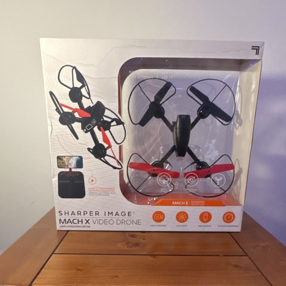 Sharper Image Mach X Video Streaming Quadcopter Drone with Camera