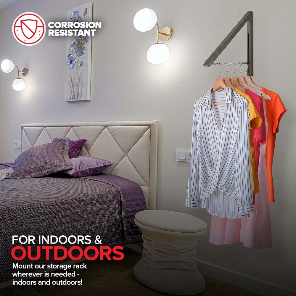 Space-Saving Aluminum Clothes Rack - Foldable and Rust Resistant Drying Solution
