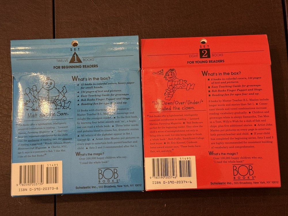 Bob Books Set 1 & Set 2 Complete Scholastic Early Reader Phonics – UNUSED