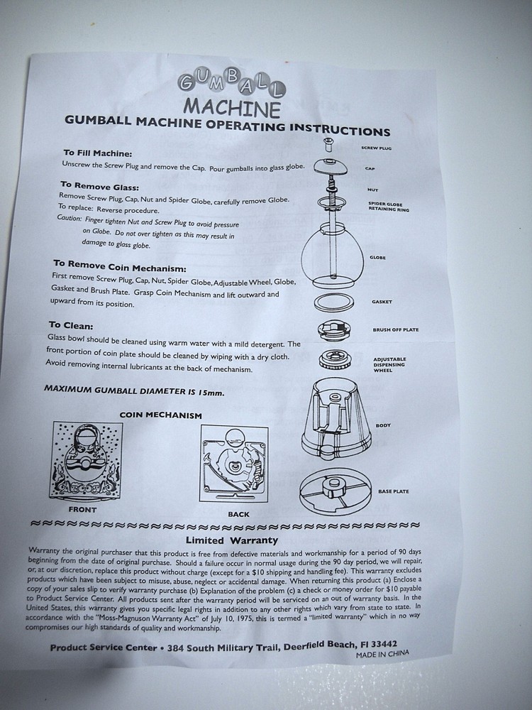Carousel Gumball Bank Vending Machine